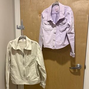 Cat & Jack Cream and Lavender Jean Jackets for Women